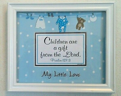#ad Bible Verse Plaques Signs quot;CHILDREN ARE A GIFT FROM THE LORDquot; BOY CHRISTIAN GIFT $49.95