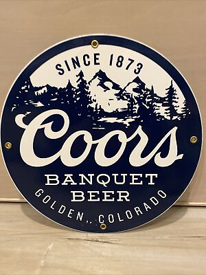#ad COORS LIGHT COLD AS THE ROCKIES 12” PORCELAIN SIGN BEER 🍺 $149.99