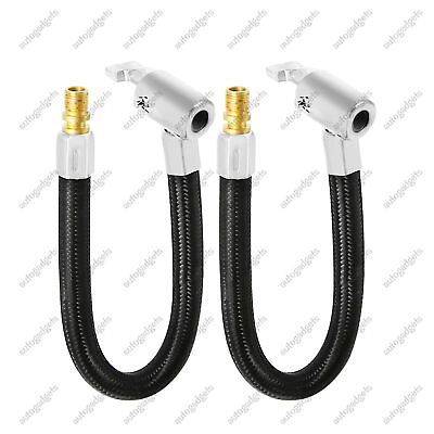 #ad 2x Locking tire Chuck with Rubber Hose and Standard Tire Valve Fine Thread US $8.45