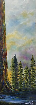 #ad Original Cypress Fauvism Oil Painting Art Canvas Landscape Trees Lg. Crossley $600.00