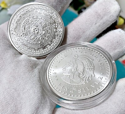 #ad Aztec Calendar Coin *New* 1 Ounce .999 Pure Silver Round BU $43.85