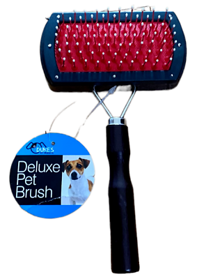#ad Deluxe Dog amp; Cat Brush Wooden Handle Sturdy Fingers for Any Size Pet $8.34