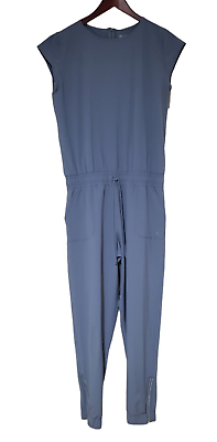 #ad Albion Fit M Blue Jetsetter Jumpsuit Ankle Zip Pockets $35.00