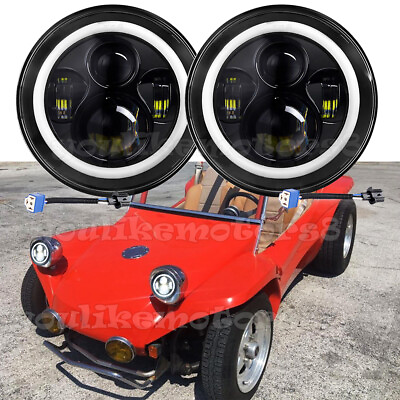 7quot; Round LED Headlight Hi Lo Beam DRL Turn Signal Fit VW Dune Buggy Rail Buggy $44.11