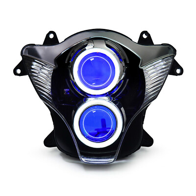#ad 1X LED Front Head lights for Suzuki GSXR600 GSX R600 2006 2007 Demon Eyes Blue $499.00