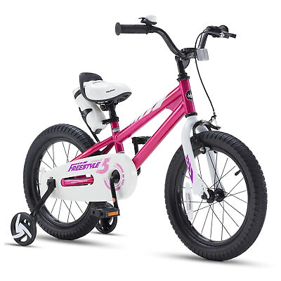 #ad #ad RoyalBaby Freestyle 5 Kids 12quot; Bike w Training Wheels amp; Water Bottle Fuchsia $109.99