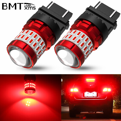 2X Red LED Brake Stop Tail Parking Light Bulbs 3157 3057 3156 for Ford Nissan $12.49