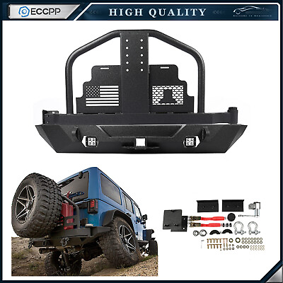 #ad ECCPP Rear Bumper w Tire Carrier Lights For 07 18 Jeep Wrangler JK W O Oil Drum $462.74