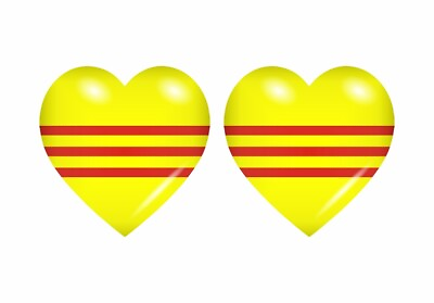 #ad 2x Sticker Flag Heart Vd Vietnam South $2.92