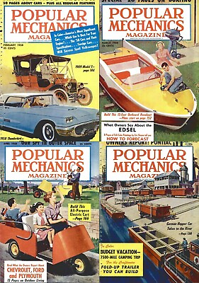 #ad 72 Old Issues of Popular Mechanics Technology Magazine Vol.6 1953 1958 DVD $12.99