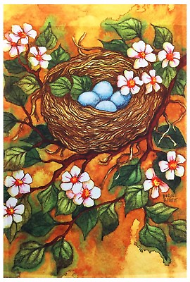 #ad New Bird Nest amp; Eggs Garden Flag 12quot;X18quot; Decorative Spring Flag Designer Artwork $8.59
