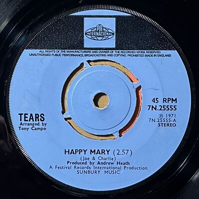 #ad uk prog psych breaks 7” TEARS Happy Mary ♫ Mp3 Bye 1971 EX $29.99