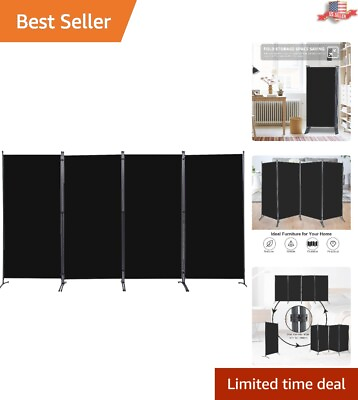 #ad Premium Freestanding Room Divider 4 Panel Folding Privacy Screen Black $126.97