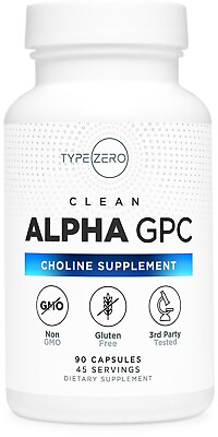 #ad Type Zero Alpha GPC 600mg Per Serving 90 Vegetarian Capsules Non GMO $20.98