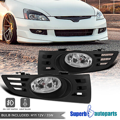 #ad Fits 2003 2005 Honda 03 05 Accord 2D Coupe Driving Fog lights Bumper LampSwitch $40.98