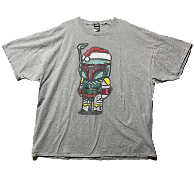 #ad Star Wars T Shirt 4X The Mandalorian Boba Fett Logo Portrait Boba Santa Fett $8.00