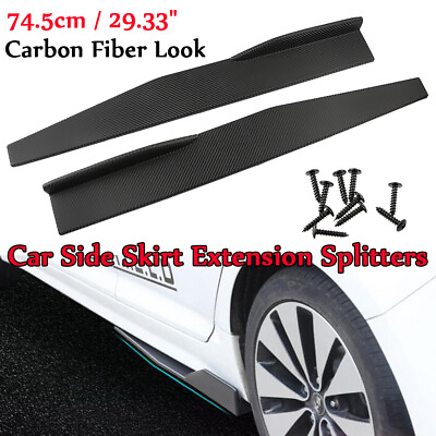 #ad 30quot; Universal Car side Skirt Rocker Splitters Diffuser Winglet Wind Carbon Fiber $23.90