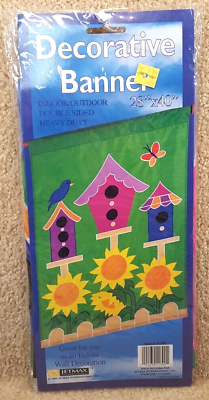 #ad New Bird House Sunflower Butterfly Spring Summer 28 x 40 Heavy Duty Flag Banner $20.00