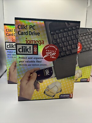 #ad iomega Clik Click 40 External PC Card Drive Pocket Zip NEW IN SEALED BOX $50.00