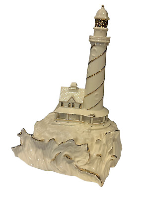 #ad Lenox Spirit Of The Sea Lighthouse Glass Sculpture New No Box $69.99