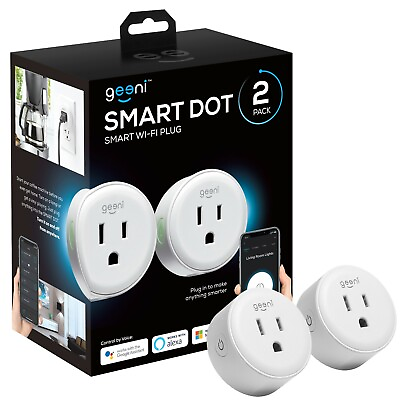 #ad Geeni DOT Smart Wi Fi Outlet Plug with Voice Control 2 Pack $16.99