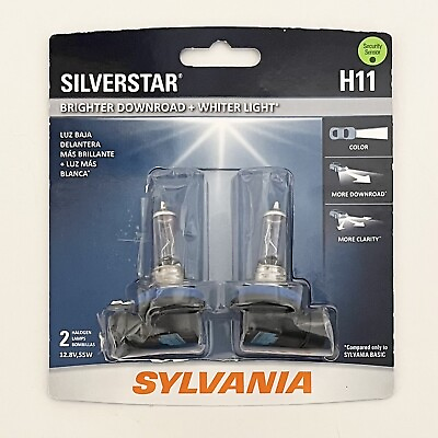#ad Sylvania H11 SilverStar High Performance Headlight Pair Set 2 Bulbs $23.99