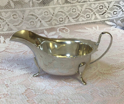 #ad 1932 Solid Silver Gravy or Sauce Boat Hallmarks For Emile Viner Sheffield 100.2g GBP 125.00