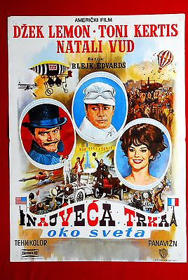 #ad GREAT RACE NATALIE WOOD 1965 TONY CURTIS RARE EXYU MOVIE POSTER $200.99