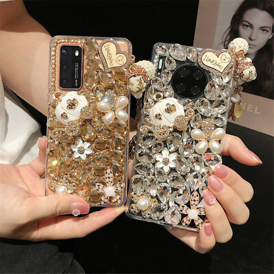 #ad Girls Bling Glitter Diamond Cute Rhinestone Crystal Case Cover For Cell Phones $9.98