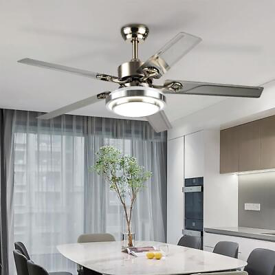 #ad #ad Indoor Ceiling Fan Light Fixtures Remote LED 52quot; Silver Ceiling Fans For Bedroom $175.19