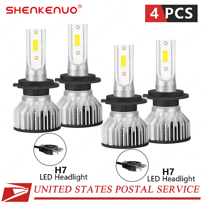 #ad 4x H7H7 LED Combo Headlights High Low Beam Kit Bulbs For Smart Fortwo 2008 2015 $26.67