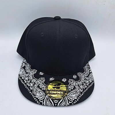 #ad Adult Black White Snapback Hat Cap $19.99