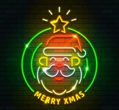 #ad 32quot;x26quot; Merry Xmas Santa Claus Flex LED Neon Sign Light Party Gift Artwork Décor $346.00