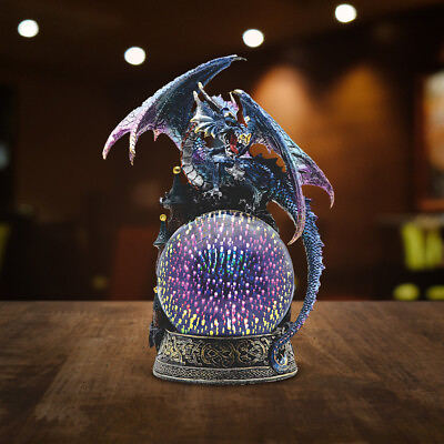 #ad Dragon LED Globe Statue 12.5quot;H Night Light Collectible Figurine Room Decor $78.45
