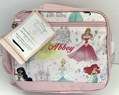 #ad POTTERY BARN KIDS MACKENZIE DISNEY PRINCESS COLD PACK LUNCH BOX *ABBEY* NEW PINK $17.59