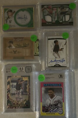 #ad 🔥 Yankees Signed Game Worn Card Lot Auto Judge Soto Jeter Incredible Lot 🔥 $675.00