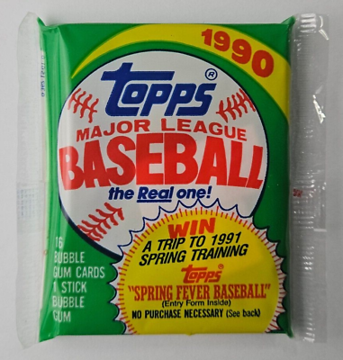 #ad 1990 Topps Pack Sealed Baseball Cards 16 in the Pack $3.95