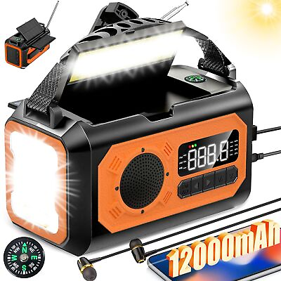 #ad 12000mAh Emergency RadioMulti Function AM FM NOAA Weather Radio2 Solar Pane... $63.87