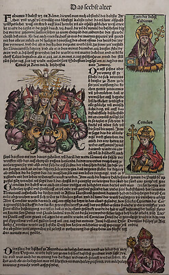 #ad The Council To Rome Hartmann Schedel Original Woodcut From 1493 $318.49