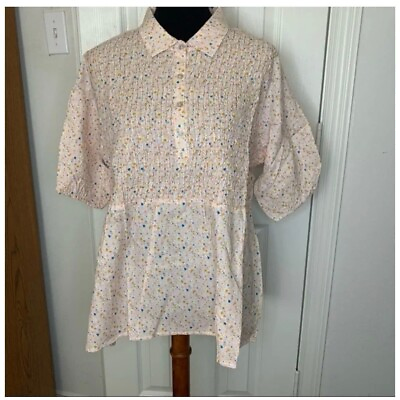 #ad Evy’s Tree Lisette Blouse Ditsy Floral 1x short sleeve $12.00