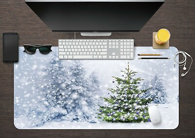 #ad 3D Snow Xmas Tree 01 Christmas Non slip Office Desk Mat Keyboard Pad Game Zoe AU $149.99