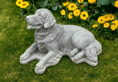 #ad Extra Large Golden Retriever Statue Laying Dog Garden Figure Pet Memorial 15quot; $499.00