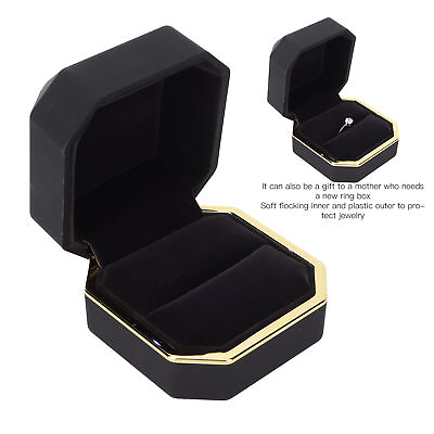 #ad Luxury Ring Box Square Velvet Wedding Ring Case With LED Light For Proposal Cus $11.02