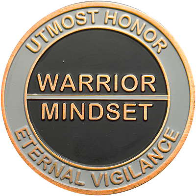 #ad GL8 006 Warrior Mindset Challenge Coin Thin Gray Line Correctional Officer CO Co $19.99