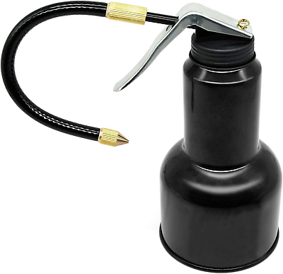 #ad Metal Oil Can Oil Pump Can with Spout Flexible Hand Pump Oiler Can Tool 17oz $18.72