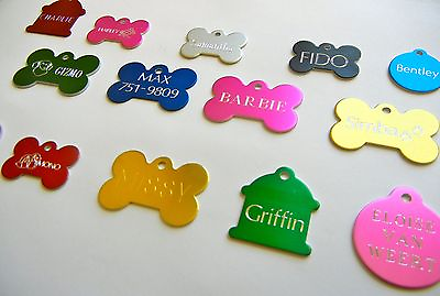 #ad CUSTOM ENGRAVED PERSONALIZED PET TAG ID DOG CAT NAME TAGS DOUBLE SIDE $6.99
