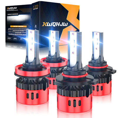 #ad 4 Ultra LED Headlight Bulbs Conversion Kit 9005 H11 High Low Beam Bright White $52.24