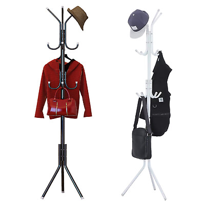 #ad Metal Coat Rack Stand Freestanding 5.7ft w 12 Hooks Hat Coat Hanger Organizer $17.96
