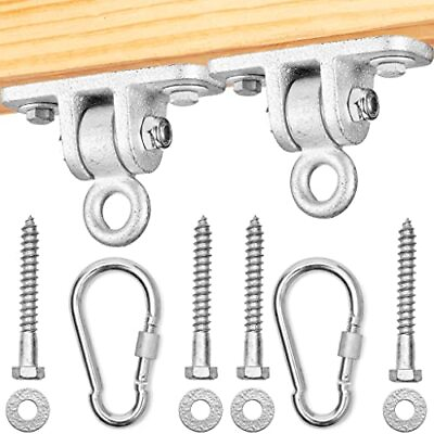 #ad Swing Set Hangers 2 Heavy Duty Brackets with Locking Snap Hooks for Porch ... $27.90