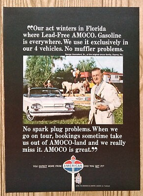 #ad 1966 Amoco Gasoline Vintage Print Ad George Hanneford Sr Circus Founder Photo $9.98